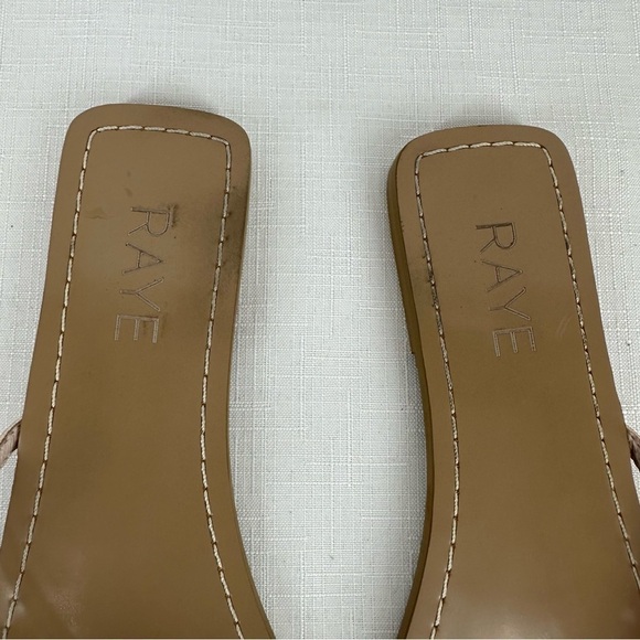 RAYE size 6 Champagne Gold Leather Slide Sandals - Picture 7 of 14